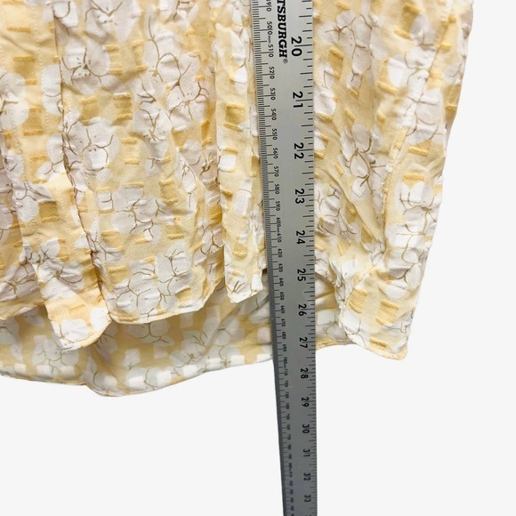 Maus & Hoffman Button Up Shirt Floral Embossed Yellow - Picture 6 of 7